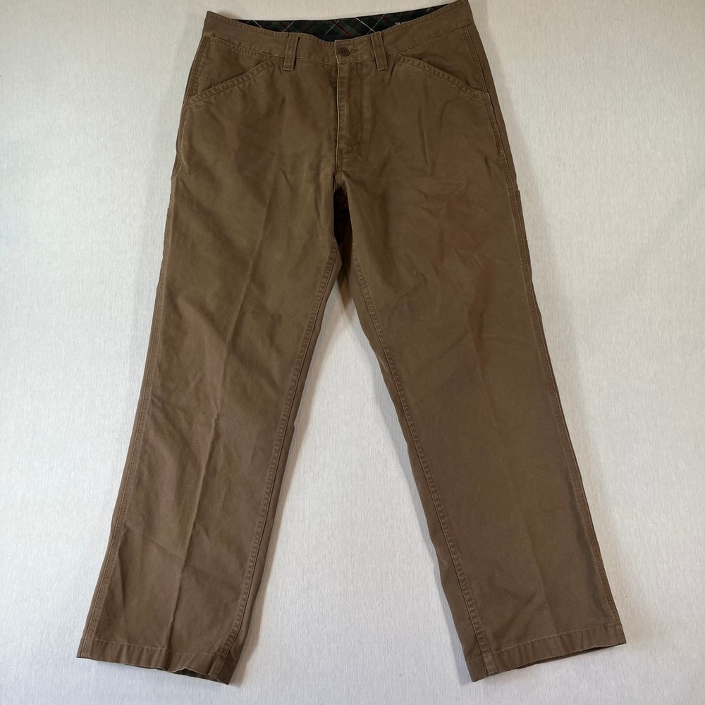 Cremieux Collection Pants Mens 34x30 (Fit 34x28) Brown Cotton Canvas Tough